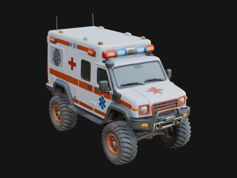 Ambulance Truck Model Design 7 - 3D Print Model 3Dプリントモデル