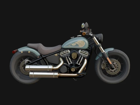 Cruiser Motorcycle Model Design 13 - 3D Print Model Modelo de Impressão 3D