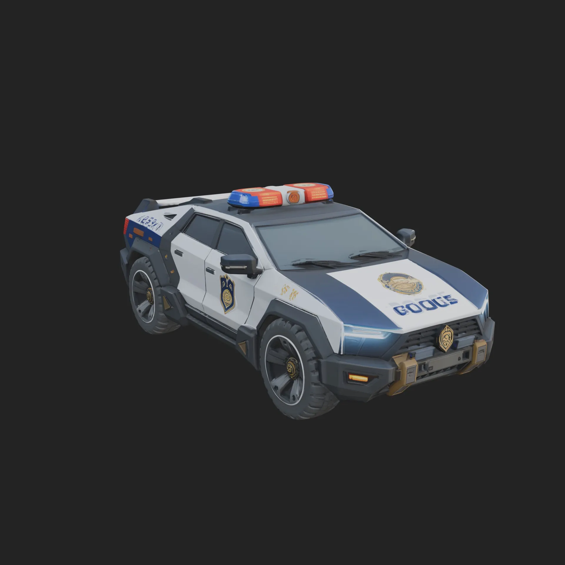 Police Patrol Car Model Design 11 - 3D Print Model 3D Print Model .c4d .max .obj .3ds .fbx .stl .blend 