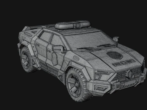 Police Patrol Car Model Design 11 - 3D Print Model 3D Print Model