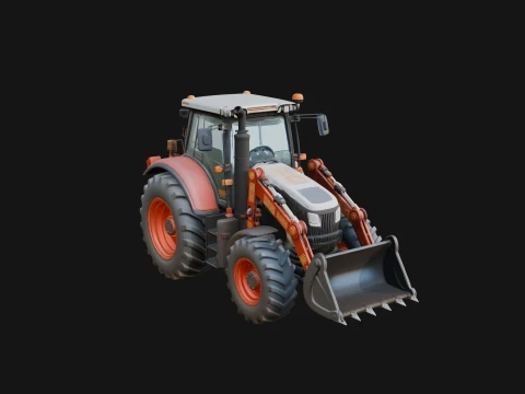 Backhoe Loader Model Design 6 - 3D Print Model 3D Print Model