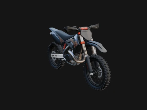 Dirt Bike Motorcycle Model Design 12 - 3D Print Model Modelo de Impressão 3D