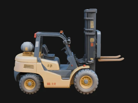 Forklift Truck Model Design 6 - 3D Print Model Model Cetak 3D