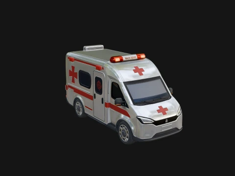Ambulance Van Model Design 6 - 3D Print Model 3D Print Model