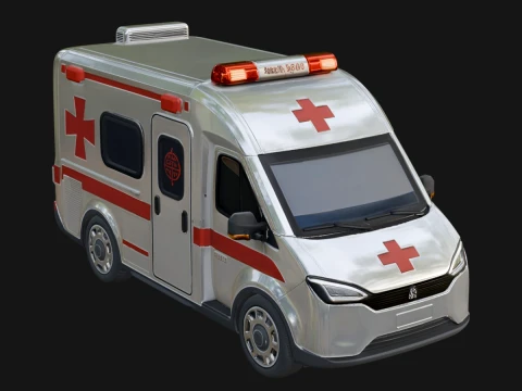 Ambulance Van Model Design 6 - 3D Print Model 3Dプリントモデル