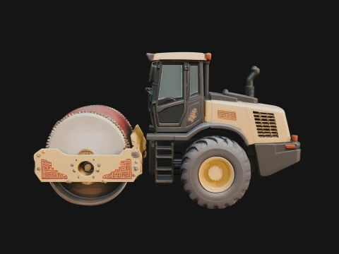 Road Roller Model Design 7 - 3D Print Model Modèles 3D en vedette