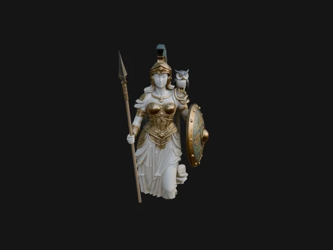 Athena Warrior Goddess Statue Design 10 - 3D Print Model 3D Print Model