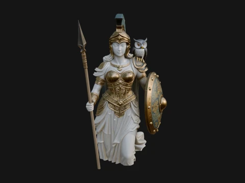 Athena Warrior Goddess Statue Design 10 - 3D Print Model 3D 프린트 모델