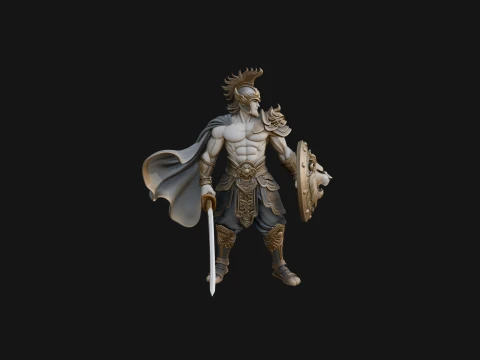 Greek Warrior God Statue Design 14 - 3D Print Model 3D Print Model