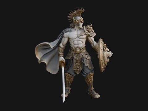 Greek Warrior God Statue Design 14 - 3D Print Model 3D printmodel