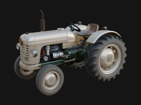 Vintage Tractor Model Design 3 - 3D Print Model 3D Print Model