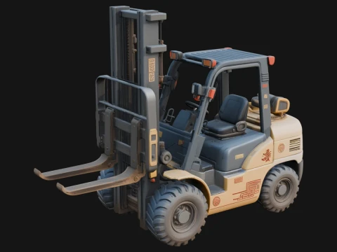Forklift Truck Model Design 7 - 3D Print Model Model Cetak 3D