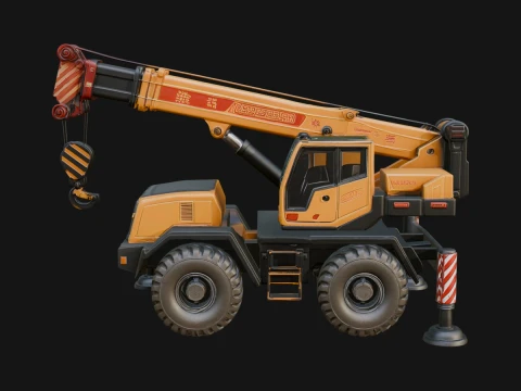 Mobile Crane Truck Model Design 6 - 3D Print Model 3D Print Model
