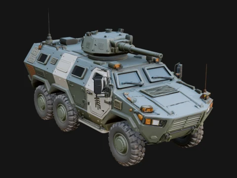 Wheeled Armored Carrier Model Design 13 - 3D Print Model 3D Druckmodell