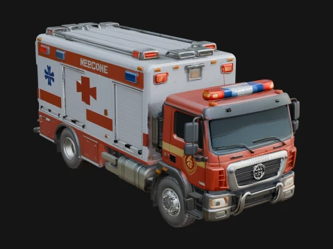 Ambulance Truck Model Design 8 - 3D Print Model 3Dプリントモデル