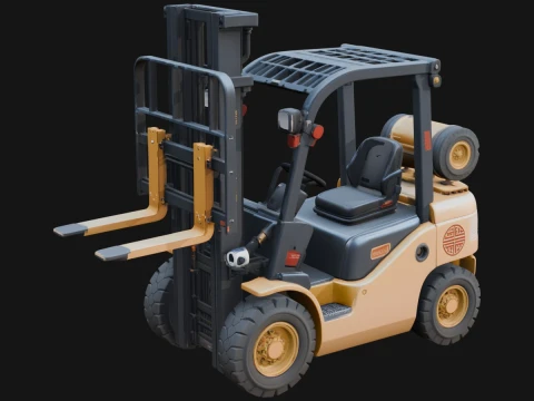 Forklift Truck Model Design 8 - 3D Print Model Model Cetak 3D