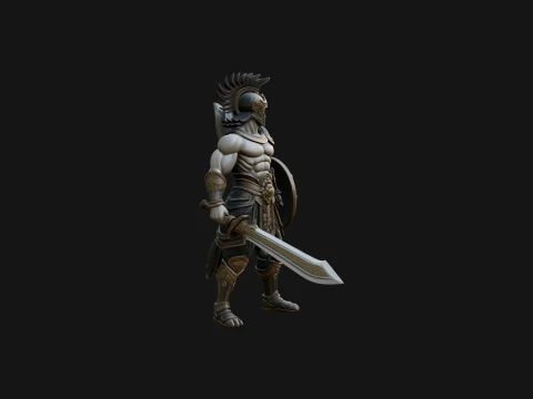 Greek Warrior God Statue Design 15 - 3D Print Model Modelo de Impressão 3D