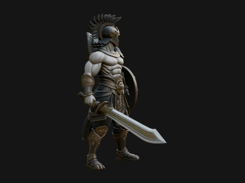 Greek Warrior God Statue Design 15 - 3D Print Model 3D Print Model