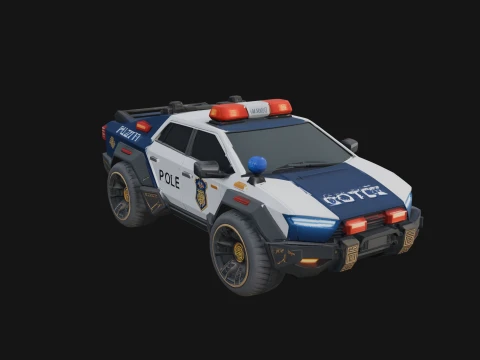 Police Patrol Car Model Design 12 - 3D Print Model 3D Print Model