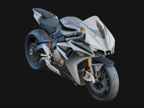 Sport Motorcycle Model Design 9 - 3D Print Model Modelo de impresión 3D