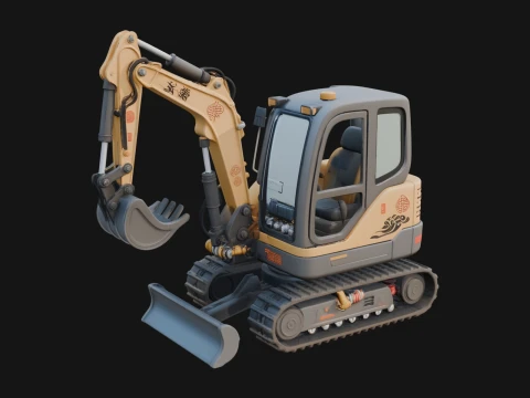 Excavator Model Design 10 - 3D Print Model 3D Print Model