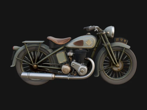 Vintage Motorcycle Model Design 11 - 3D Print Model 3D Print Model