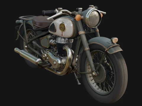 Vintage Motorcycle Model Design 12 - 3D Print Model 3D Print Model