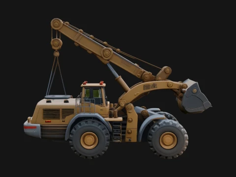 Wheel Loader Model Design 11 - 3D Print Model Modèles 3D en vedette