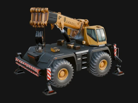 Mobile Crane Truck Model Design 7 - 3D Print Model 3D Print Model