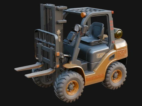 Forklift Truck Model Design 9 - 3D Print Model 3D Print Model