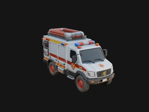 Fire Engine Model Design 26 - 3D Print Model Modello di stampa 3D