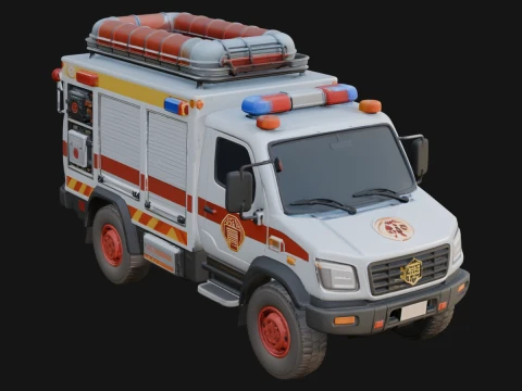 Fire Engine Model Design 26 - 3D Print Model 3D Druckmodell