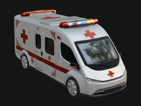 Ambulance Van Model Design 8 - 3D Print Model 3Dプリントモデル