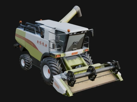 Combine Harvester Model Design 21 - 3D Print Model Modello di stampa 3D