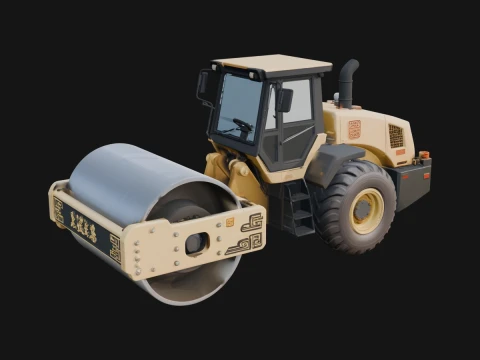 Road Roller Model Design 8 - 3D Print Model Modèles 3D en vedette