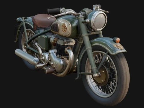 Vintage Motorcycle Model Design 16 - 3D Print Model 3D Print Model