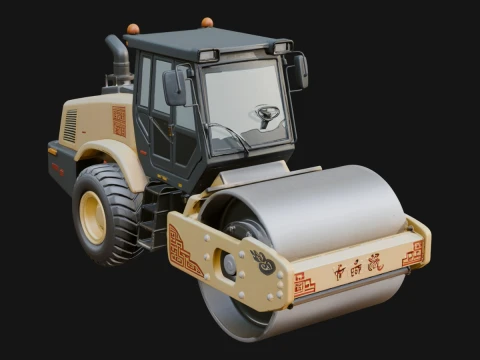 Road Roller Model Design 10 - 3D Print Model Modèles 3D en vedette