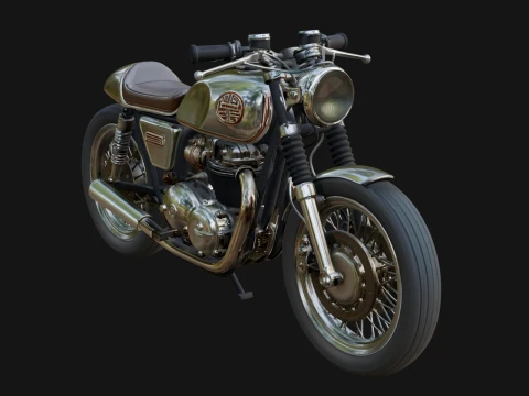 Vintage Motorcycle Model Design 17 - 3D Print Model 3D Print Model