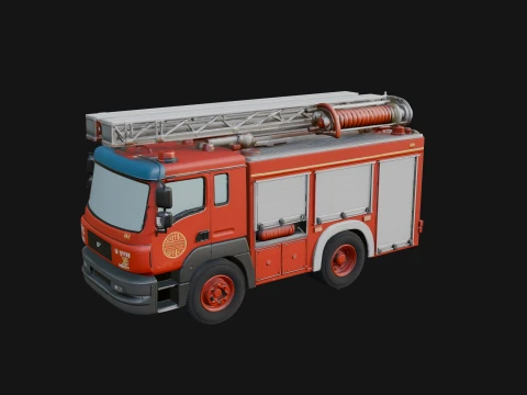 Fire Engine Model Design 27 - 3D Print Model Modello di stampa 3D