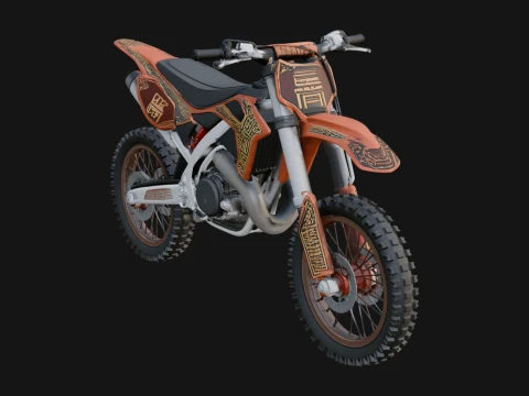 Dirt Bike Motorcycle Model Design 16 - 3D Print Model 3D 프린트 모델