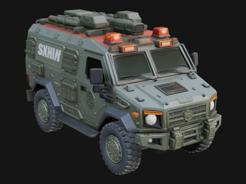 Armored Security Truck Model Design 23 - 3D Print Model 3D Print Model
