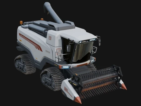 Combine Harvester Model Design 24 - 3D Print Model Modello di stampa 3D