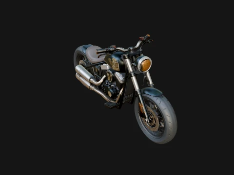 Cruiser Motorcycle Model Design 1 - 3D Print Model 3D Print Model