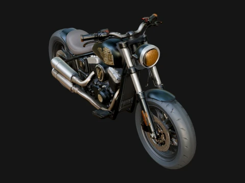 Cruiser Motorcycle Model Design 1 - 3D Print Model 3Dプリントモデル