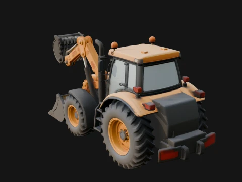 Backhoe Loader Model Design 8 - 3D Print Model 3D Print Model