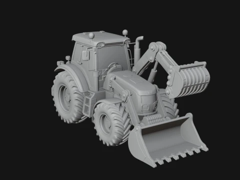 Backhoe Loader Model Design 8 - 3D Print Model 3D Print Model