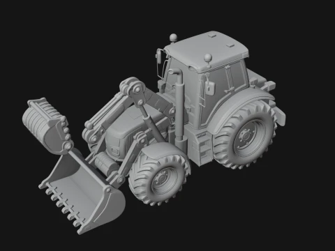 Backhoe Loader Model Design 8 - 3D Print Model 3D Print Model