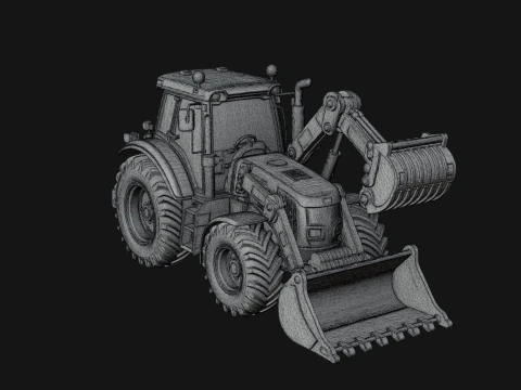 Backhoe Loader Model Design 8 - 3D Print Model 3D Print Model