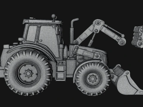 Backhoe Loader Model Design 8 - 3D Print Model 3D Print Model