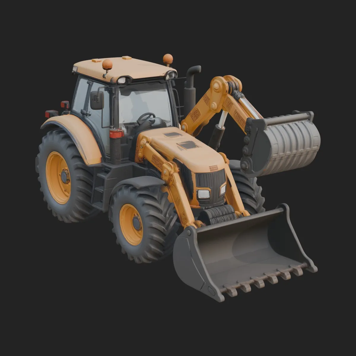 Backhoe Loader Model Design 8 - 3D Print Model 3D Print Model .c4d .max .obj .3ds .fbx .stl .blend